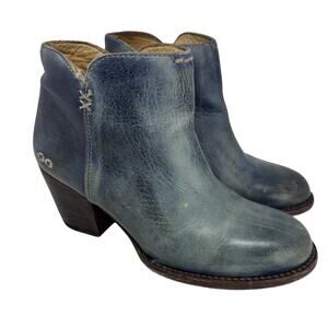 BED|STU Cobbler Series YELL Blue Rustic Ankle Booties 7.5